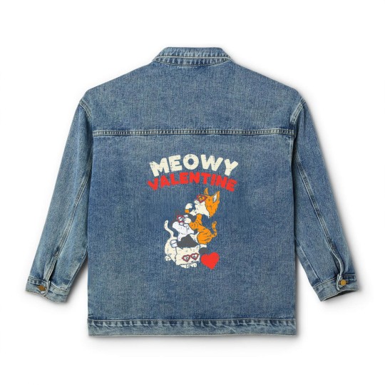 Discover Meowy Valentine Cats Kitten Cat Valentines Day Classic Women's Denim Jackets