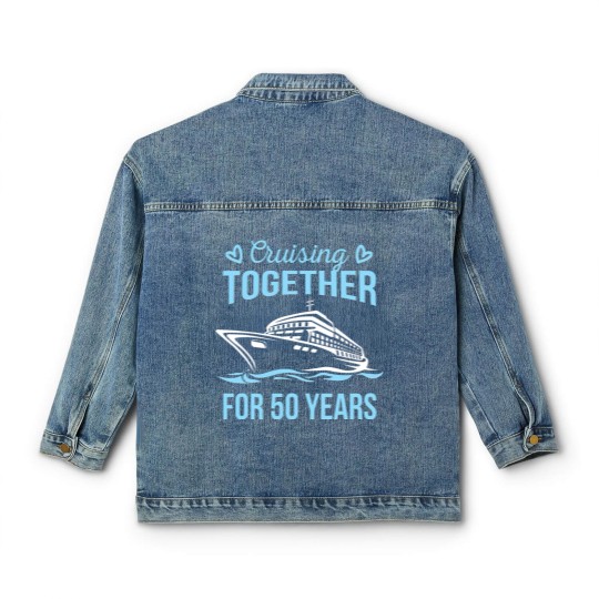 Discover Wedding Anniversary Cruising Together For 50 Years Classic Women's Denim Jackets