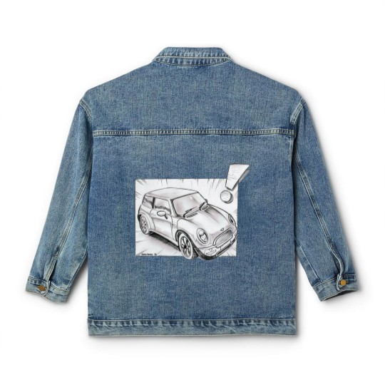 Discover Mini Cooper pencil sketch - Mini Cooper - Classic Women's Denim Jackets