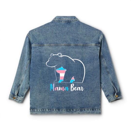 Discover LGBT Mama Bear Transgender Pride Equal Rights Rainbow Flag Classic Women's Denim Jackets