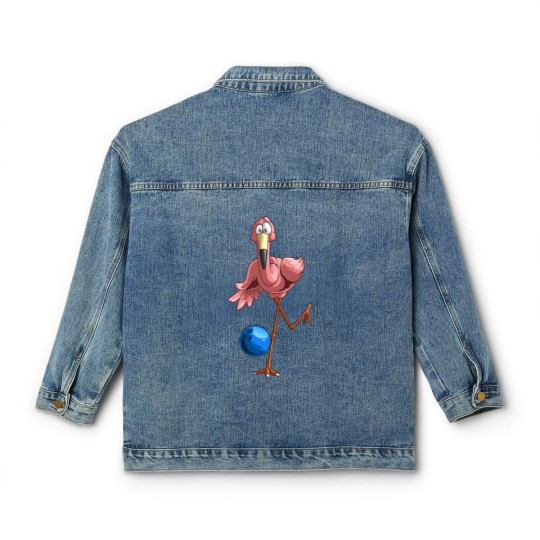 Discover Cool Bowling Flamingo | Funny Shorebirds Lover Player Gift Classic Women's Denim Jackets