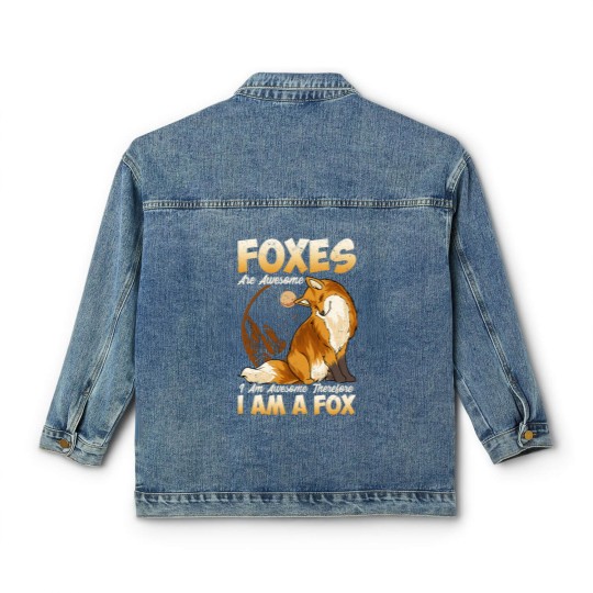 Discover Fox Classic Women's Denim Jackets Foxes Are Awesome Cute Fox Classic Women's Denim Jackets Kids Girls Boys Classic Women's Denim Jackets
