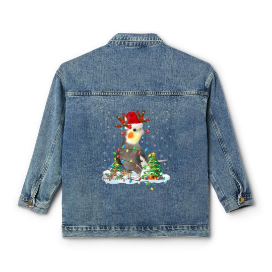 Discover Cute Cockatiel Classic Women's Denim Jackets Christmas Cockatiel Lover Santa Cockatiel Christmas Lights