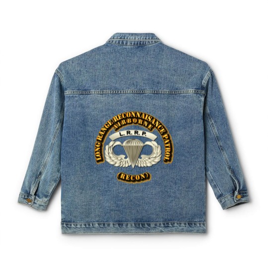 Discover Airborne Badge - LRRP - Veteran - Classic Women's Denim Jackets