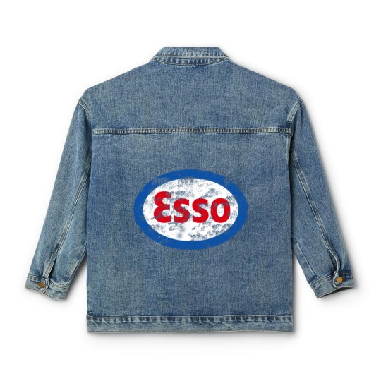 Discover Vintage distressed Esso logo - Auto Racing - Classic Women's Denim Jackets