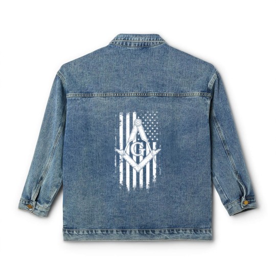 Discover Masonic American Flag Square And Compass Freemason Classic Women's Denim Jackets