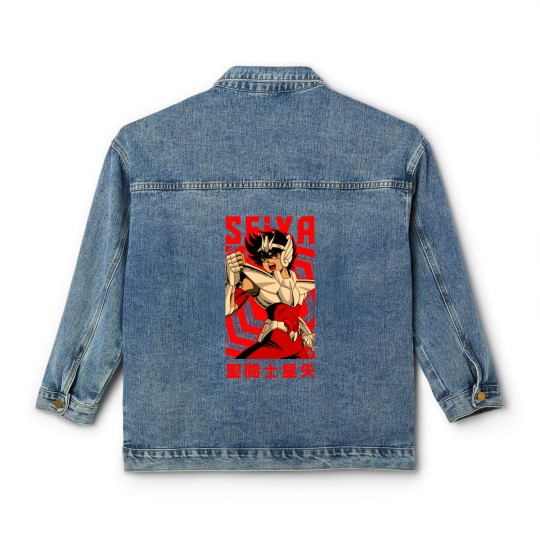 Discover Pegasus Seiya == Saint Seiya == Vintage Anime Design - Seiya - Classic Women's Denim Jackets
