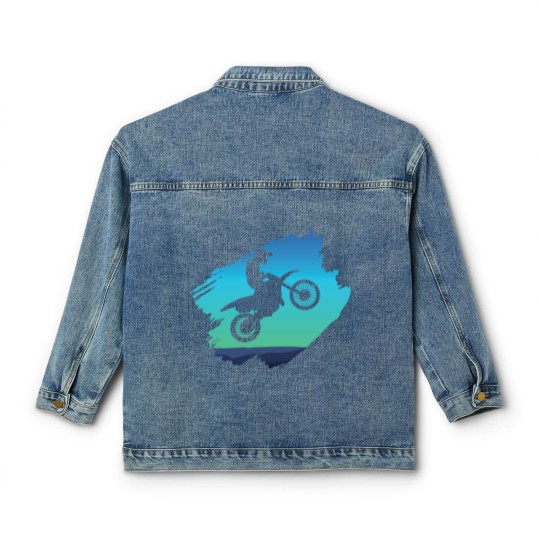 Discover Motocross Dirt Bike Classic Women's Denim Jackets