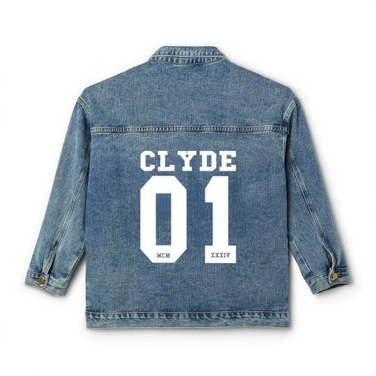 Discover Bonnie and Clyde. Cool partner look design. Classic Women's Denim Jackets