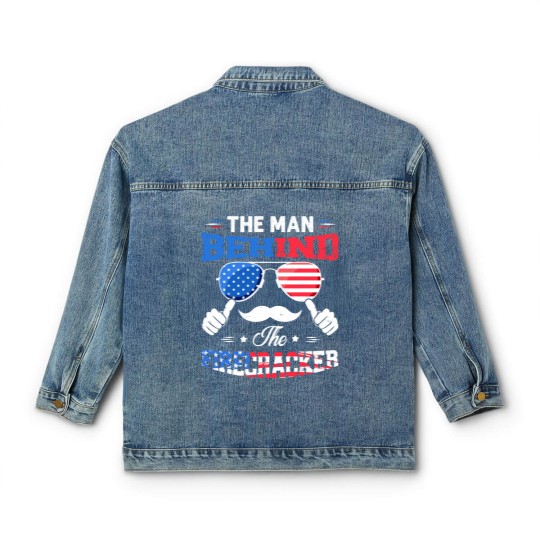 Discover The Man Behind The Firecracker 4th Of July American Flag - Behind The Firecracker 4th Of July - Classic Women's Denim Jackets