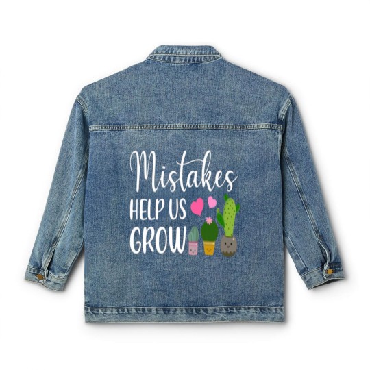 Discover Mistakes Help Us Grow For Teacher and Student Classic Women's Denim Jackets