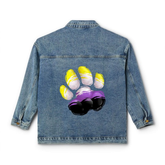 Discover Non Binary - Wolf Paw Classic Women's Denim Jackets