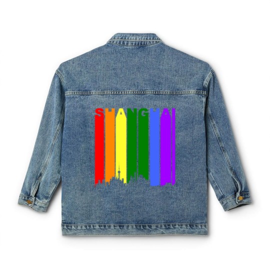 Discover Shanghai China Rainbow LGBT Gay Pride Classic Women's Denim Jackets