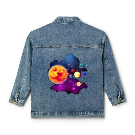 Discover Solar System Planets For Astronomy And Space Geeks Classic Women's Denim Jackets