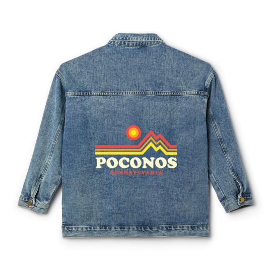 Discover Pocono Mountains Retro Pennsylvania - Poconos - Classic Women's Denim Jackets