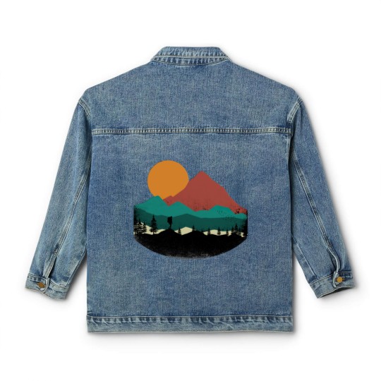 Discover Retro Evergreen Mountain Hiker Classic Women's Denim Jackets