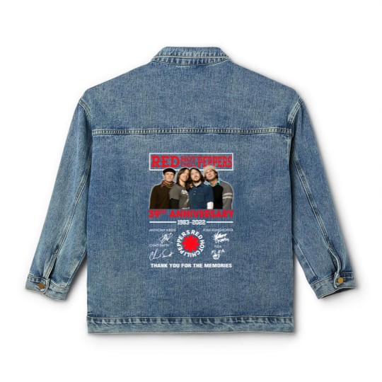 Discover Vintage Red Hot Chili Peppers By The Way Classic Women's Denim Jackets, Red Hot Chili Peppers Classic Women's Denim Jackets