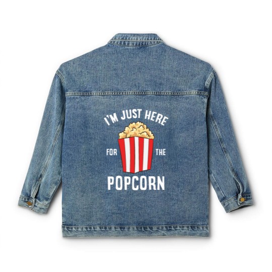 Discover Just Here For The Popcorn Cinema Watching Movies Classic Women's Denim Jackets