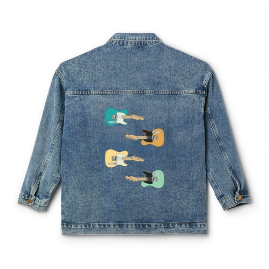Discover Three Frets T-Style Maple Electric Guitar Pack - Guitar Sticker Pack - Classic Women's Denim Jackets