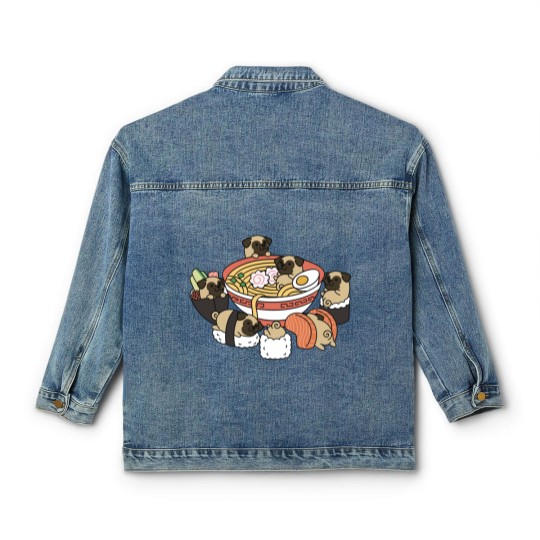 Discover Pug Ramen Sushi - Pug - Classic Women's Denim Jackets