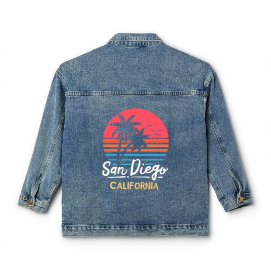 Discover San Diego California CA Vintage Classic Women's Denim Jackets