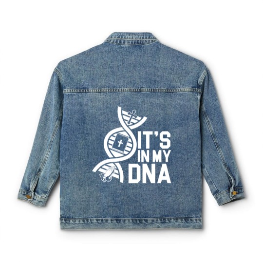 Discover Jesus In My Dna Faith Christianity Catholic Religi Classic Women's Denim Jackets
