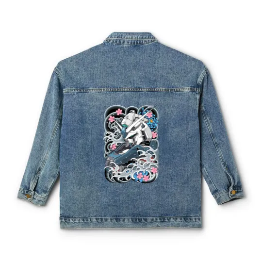 Discover Hi Nu Gundam Tattoo - Gundam - Classic Women's Denim Jackets