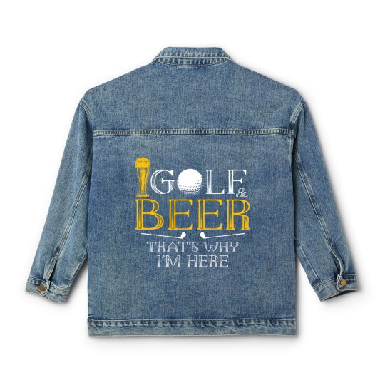 Discover Golf and Beer Joke Dad Classic Women's Denim Jackets Funny Beer And Golf Lover Gift - Drinking Beer And Playing Golf Great - Classic Women's Denim Jackets