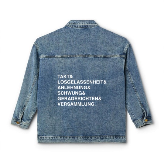 Discover Dressage German Training Scale Equestrian Dressage Classic Women's Denim Jackets