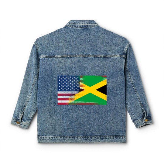 Discover Jamaican American Half Jamaica Half America Flag Classic Women's Denim Jackets