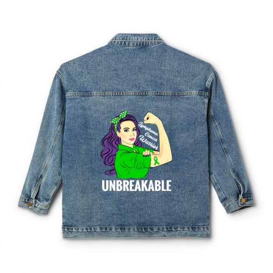 Discover Lymphoma Cancer Awareness Warrior Unbreakable Support - Lymphoma Cancer - Classic Women's Denim Jackets