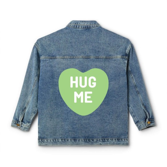 Discover Hug Me Green Candy Heart Classic Women's Denim Jackets