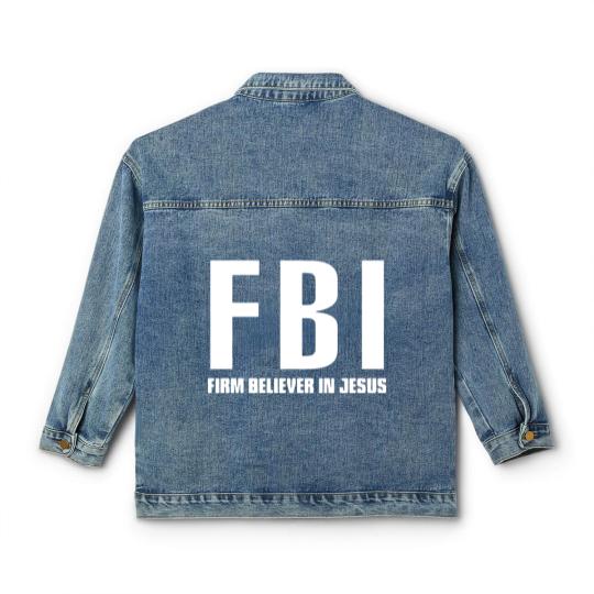 Discover FBI Firm Believer In Jesus patriotic police Classic Women's Denim Jackets