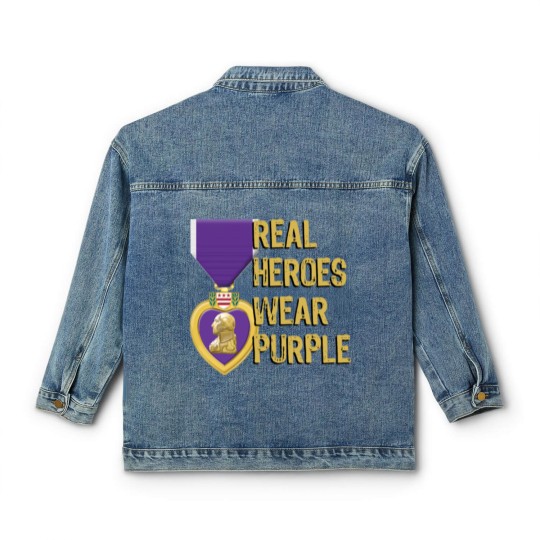 Discover Purple Heart Military Real Heroes Wear Purple Classic Women's Denim Jackets