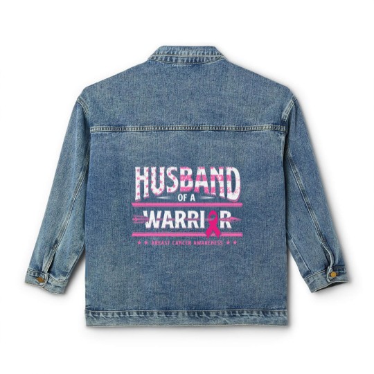 Discover Husband Of A Warrior Breast Cancer Awareness Support Squad Classic Women's Denim Jackets