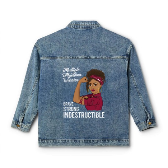 Discover Multiple Myeloma Warrior Indestructible Black Girl Awareness - Multiple Myeloma - Classic Women's Denim Jackets