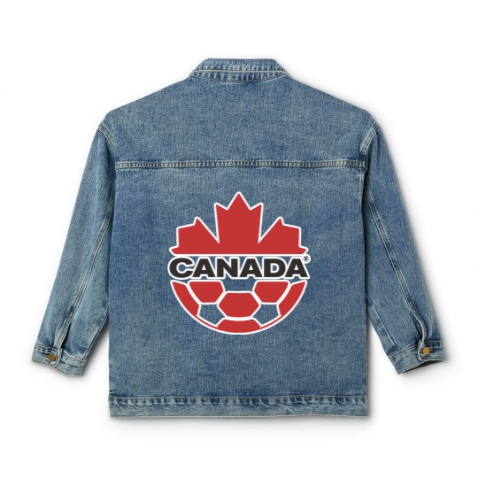 Discover UNISEX | Team Canada Soccer Classic Women's Denim Jackets | Canada Soccer Jersey | World Cup 2022 Qatar | Les Rouges