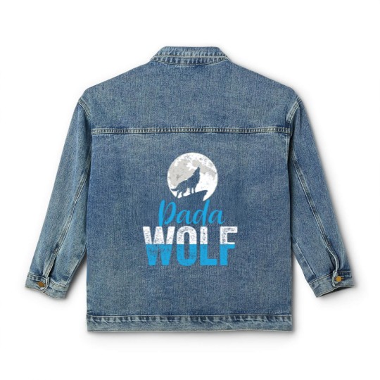 Discover Dada Wolf Funny Matching Family Father s Day Classic Women's Denim Jackets