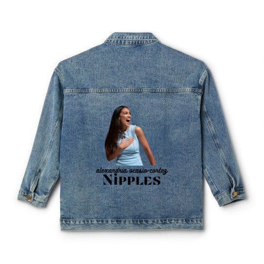 Discover AOC Nipples Alexandria Ocasio-Cortez AOC See Through Classic Women's Denim Jackets