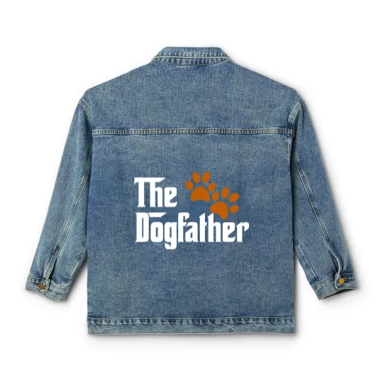 Discover Cool Dog Dad Dog Father Classic Women's Denim Jackets The DogFather Classic Women's Denim Jackets