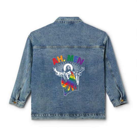 Discover Ah Men Gay Jesus Christian Classic Women's Denim Jackets