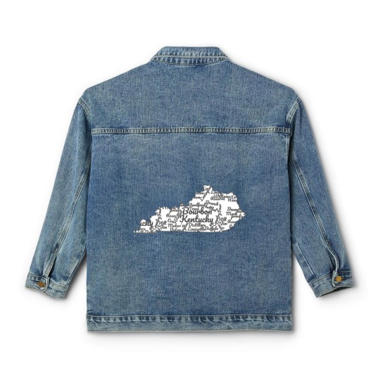 Discover Kentucky Classic Women's Denim Jackets I Bourbon Trail Map Gift Classic Women's Denim Jackets I Men Women