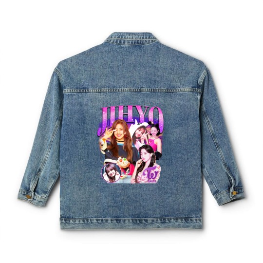 Discover Twice Jihyo Retro Bootleg Classic Women's Denim Jackets - Twice Classic Women's Denim Jackets - Kpop Classic Women's Denim Jackets - Kpop Merch