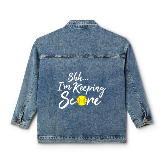 Discover Scorekeeper Softball Team Scorebook Keeper Gift Te Classic Women's Denim Jackets