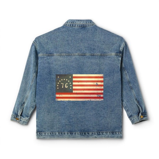 Discover USA Bennington Flag - Vintage - Usa - Classic Women's Denim Jackets