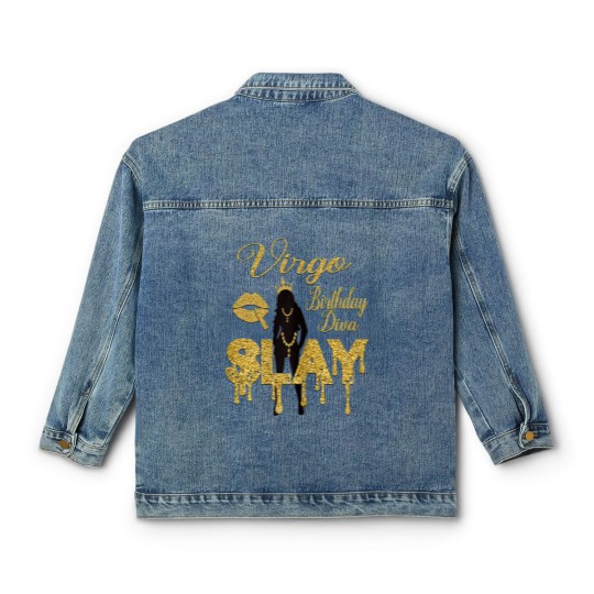 Discover Virgo Girl Birthday Diva Slay Zodiac Virgo Queen Lip Classic Women's Denim Jackets