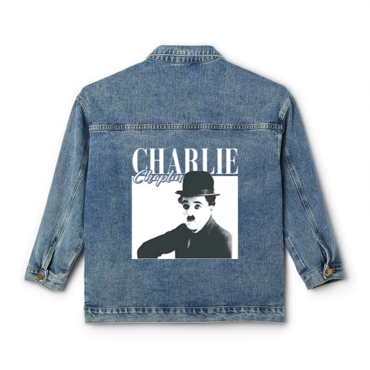 Discover Charlie Chaplin Classic Women's Denim Jackets, The Tramp Fan Classic Women's Denim Jackets, Charles Spencer Chaplin Vintage 90s Classic Women's Denim Jackets