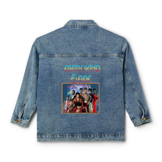 Discover Earth Wind and Fire Vintage Classic Women's Denim Jackets, Earth Wind and Fire Classic Women's Denim Jackets, Earth Wind and Fire 80s Vintage Homage Classic Women's Denim Jackets