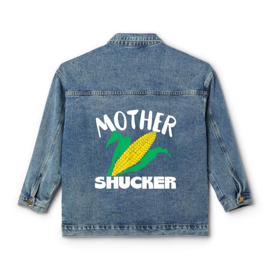 Discover Mother Shucker Mom Pun Funny Corn Farmer Mom Gift Classic Women's Denim Jackets Classic Women's Denim Jackets