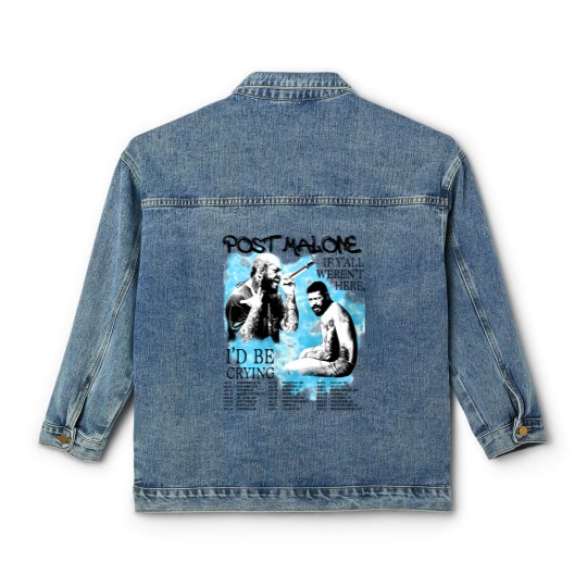 Discover Vintage Post Malone 2023 Tour Classic Women's Denim Jackets, Post Malone Fan Classic Women's Denim Jackets